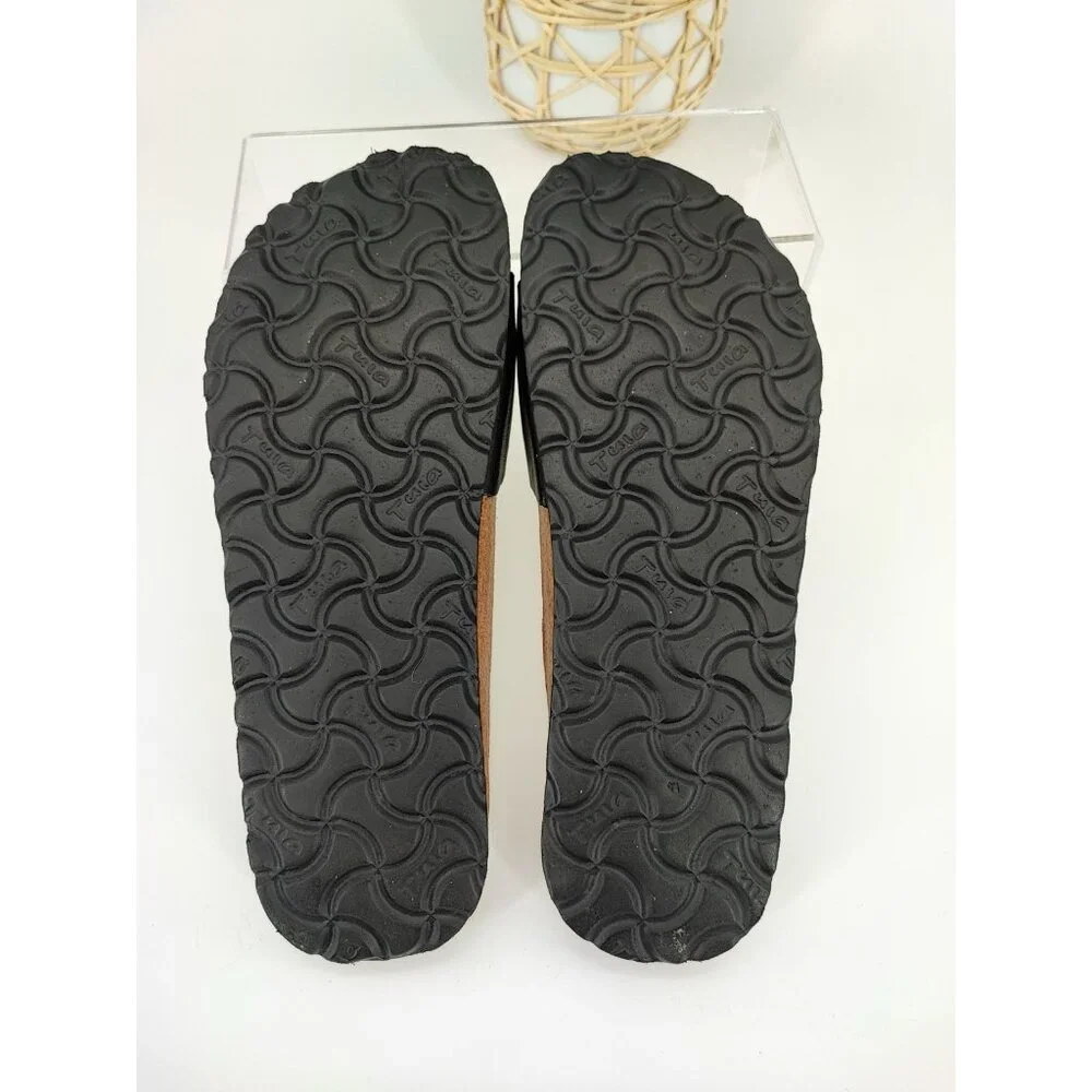 Tula by Birkenstock Women's Madrid Black Leather Slide Sandals Size 7.5 US - Picture 2 of 8